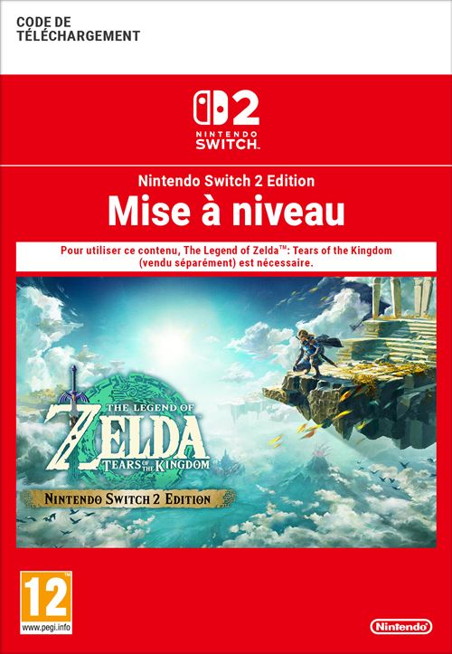 Pochette avant du jeu Code de téléchargement Mise à jour The Legend of Zelda : Tears of the Kingdom Nintendo Switch 2
