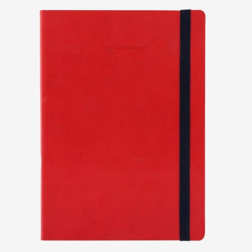PLAIN NOTEBOOK - LARGE - RED 3X