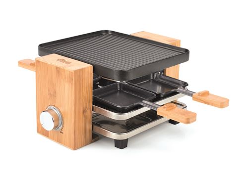 Raclette Tavora Bamboo 700 W 4 personnes Noir et Marron