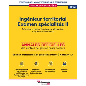 Ingénieur territorial 2022. Examen spécialités II