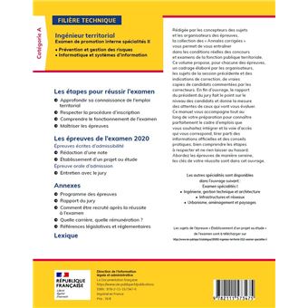Ingénieur territorial 2022. Examen spécialités II
