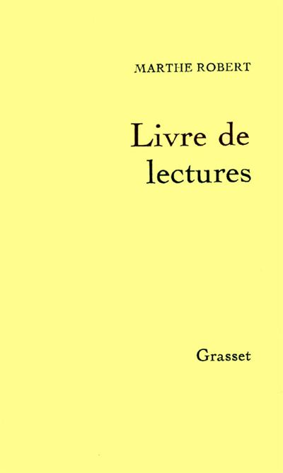 Livre de lectures Livre de lectures Tome 1 - Marthe Robert - Achat ...