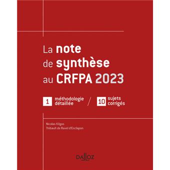 La note de synthèse au CRFPA 2023