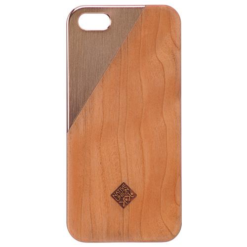 Coque Native Clic Metal Case pour iPhone 5 & 5s, Merisier/Rose Gold Metal