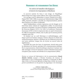 Nommer et renommer les lieux