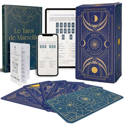 Tarot de Marseille + Livret & E-Book de 196 Pages Tarot Divinatoire en  Français Parfait pour Débutant | Voyance, Divination & Guidance | 100%  Fabriqué