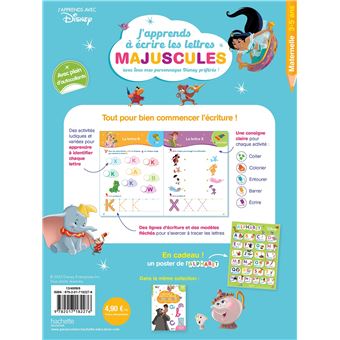 Disney - Grands Classiques - J'apprends à écrire les majuscules PS - MS (3-5 ans)
