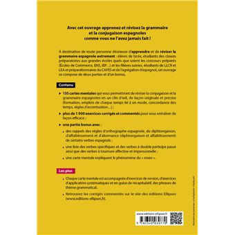 Espagnol. Grammaire en cartes mentales avec exercices corrigés et commentés. B1-C1
