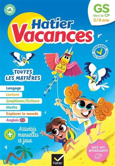 Cahier de vacances 2020 de la Grande section vers le CP 5/6 ans