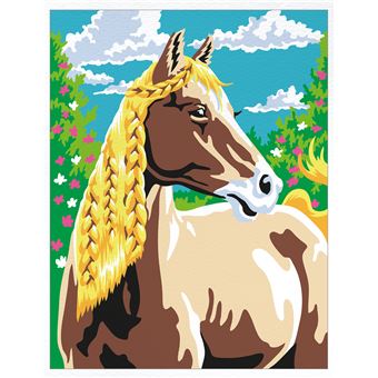 Peinture au numéro - licornes et chevaux - cahier avec palette et pinceau