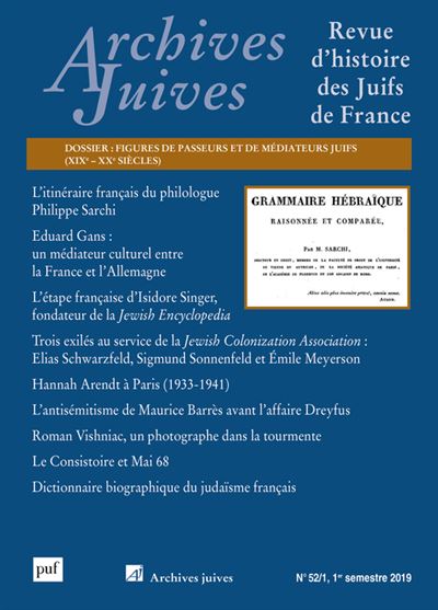 Archives Juives 52-1 (2019-1)