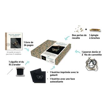 Coffret broches brodées en cannetille