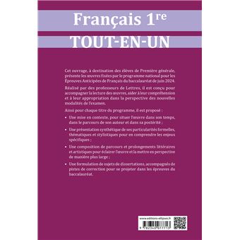 Français. Première. Tout-en-un sur les oeuvres au programme du bac