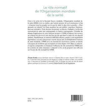 Le rôle normatif de l'Organisation mondiale de la santé