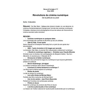 Revus et Corrigés, Révolutions du cinéma numérique