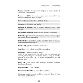 Dictionnaire alimentaire des coliques néphrétiques uriques