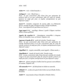 Dictionnaire alimentaire des coliques néphrétiques uriques