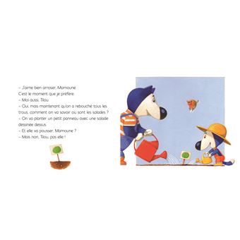 Tilou bleu aime jardiner
