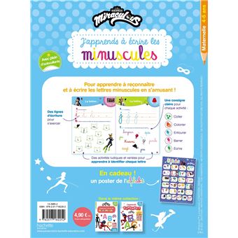 Miraculous - J'apprends à écrire les minuscules PS - MS (3-5 ans)