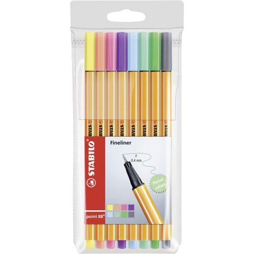 Stabilo pennenzak 8 kleuren point 88 pastels