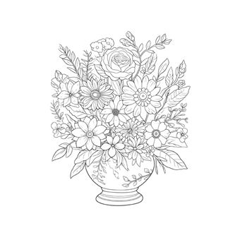 Pots Fleuris Livre de coloriage chromathérapie et anti-stress pour adulte et senior