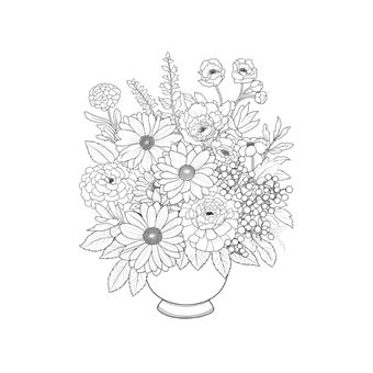 Pots Fleuris Livre de coloriage chromathérapie et anti-stress pour adulte et senior