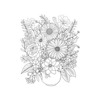 Pots Fleuris Livre de coloriage chromathérapie et anti-stress pour adulte et senior