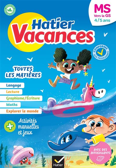 Cahier de vacances 2020 de la Moyenne section vers la Grande section 4/5 ans