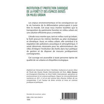 Institution et protection juridique de la forêt et des espaces boisés en milieu urbain