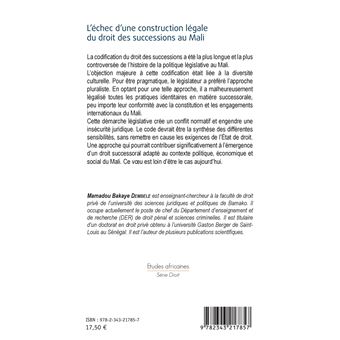 L'échec d'une construction légale du droit des successions au Mali