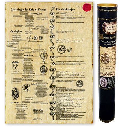 Généalogie des rois de France et frise historique Sceau Henri IV