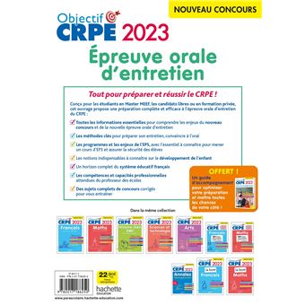 Objectif CRPE 2023 -  Réussir l'épreuve orale d'entretien
