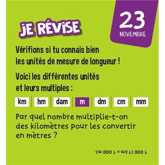 Les Incollables Mini Calendrier Toute Mon Année De Cm1 Cycle 3 - 