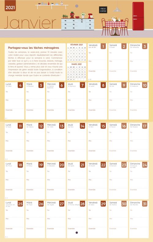 Organiseur Mémoniak spécial Couple, calendrier mensuel (sept. 2023- déc.  2024) - broché - Collectif, Livre tous les livres à la Fnac
