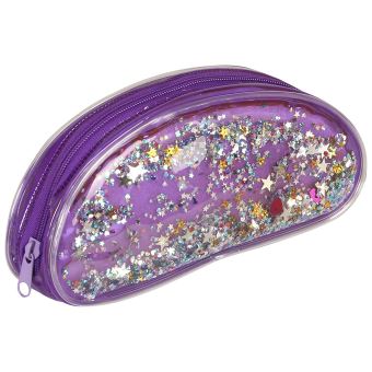 Trousse ovale Clairefontaine avec paillettes flottantes Violet