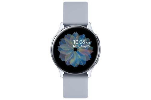 Samsung Galaxy Watch Active 2 - 40 mm - nuage argent aluminium - montre intelligente avec bande - fluoroélastomère - nuage d'argent - affichage 1.2" - 4 Go - Wi-Fi, NFC, Bluetooth - 26 g