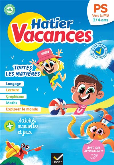 Cahier de vacances 2020 de la Petite section vers la Moyenne section 3/4 ans