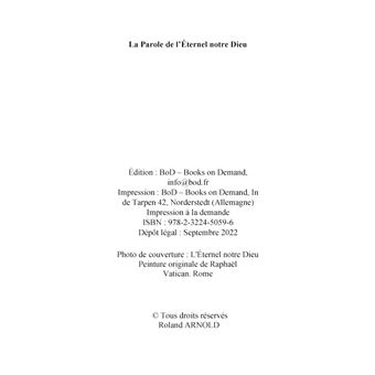 La parole de l'éternel notre Dieu