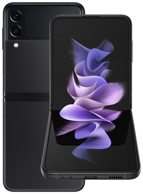 Samsung Galaxy Z Flip3 5G - 5G smartphone - double SIM - RAM 8 Go / Mémoire interne 128 Go - écran OEL - 6.7 - 2640 x 1080 pixels (120 Hz) - 2x caméras arrière 12 MP, 12 MP - front camera 10 MP - noir fantôme