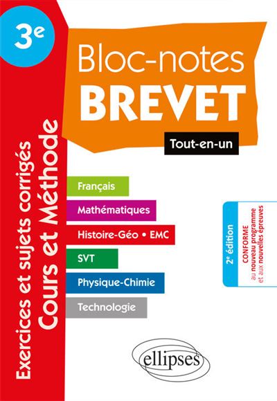 Bloc-notes 3ème, spécial brevet tout-en-un