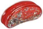 Trousse ovale Clairefontaine avec paillettes flottantes Rouge