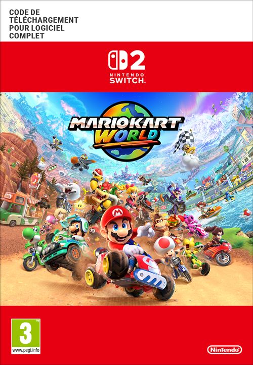 Pochette avant du jeu Code de téléchargement Mario Kart World Nintendo Switch 2