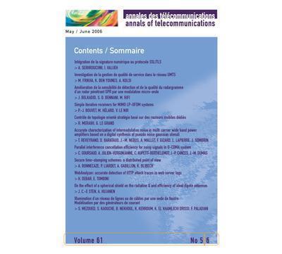 Annales des telecommunications vol. 61 n. 5-6 may / june 200