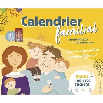 Mini calendrier familial mensuel - Septembre 2023 - Décembre 2024 (Grand  format - Broché 2023), de