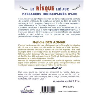 Le risque lié aux passagers indisciplinés (Paxi)