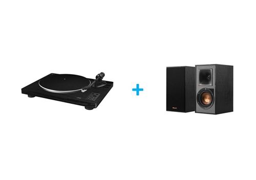 Pack Platine Vinyle Jvc Al-F76B + 2 Enceintes Amplifiées Klipsch R-41 Pm Black