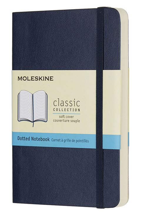 à grille de pointillés Moleskine Poche souple Bleu Saphir