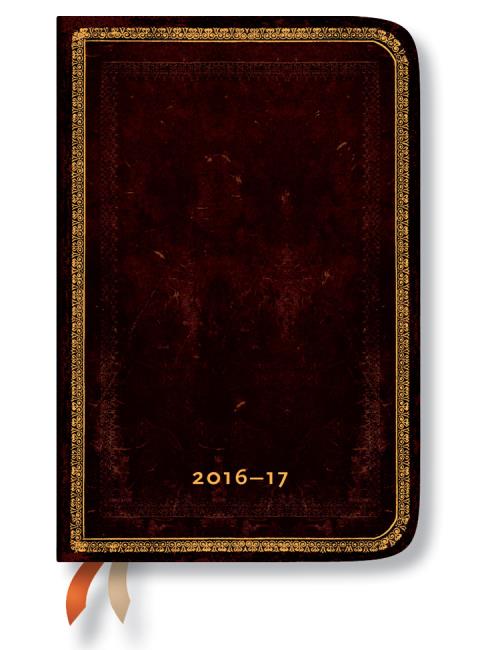 Agenda 12 Mois 2020 Paperblanks - Format Mini (140x100 Mm) - Couverture Cuir Marocain Noir - Reliure Allemande - Écologique