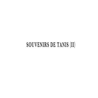 Souvenirs de Tanis (II)
