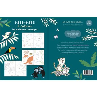 Méli-mélo à colorier : Les animaux sauvages